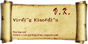 Virág Kleofás névjegykártya