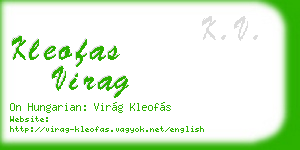 kleofas virag business card