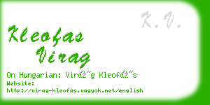 kleofas virag business card